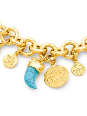 N0005 COLLANA PUEBLO MONETE in bronzo a 18kt dorato GIOVANNI RASPINI