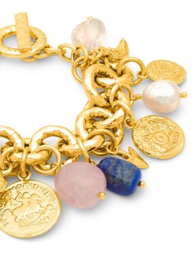 N0007 BRACCIALE PUEBLO MIX in bronzo dorato a18kt GIOVANNI RASPINI