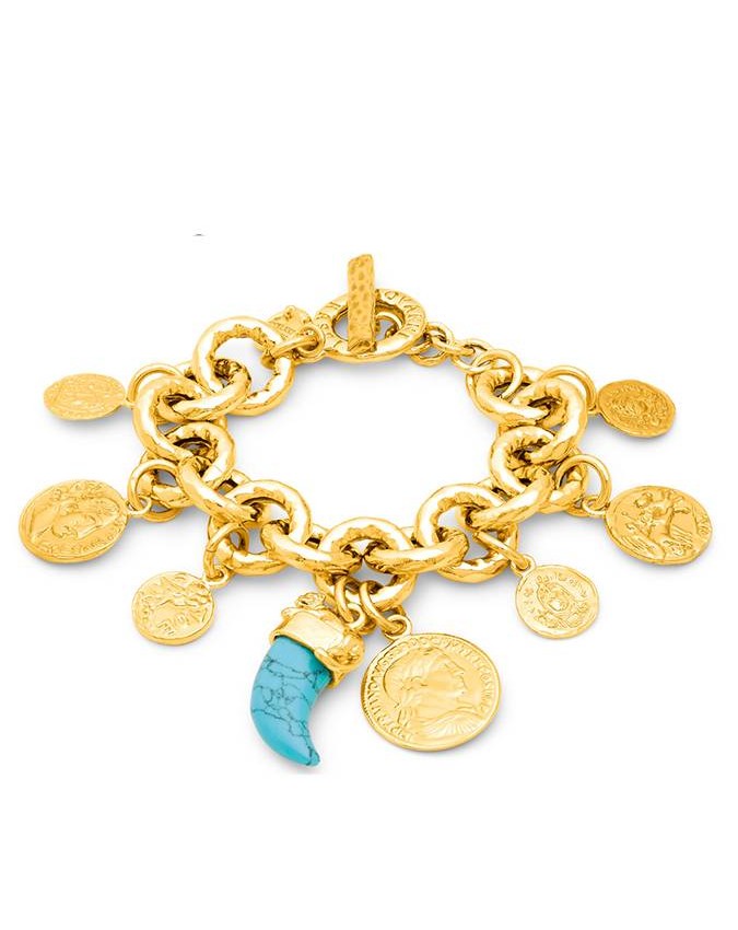 Bracciali - Nomad - Gioielli in bronzo dorato - N0006 BRACCIALE PUEBLO MONETE in bronzo dorato a 18kt GIOVANNI RASPINI