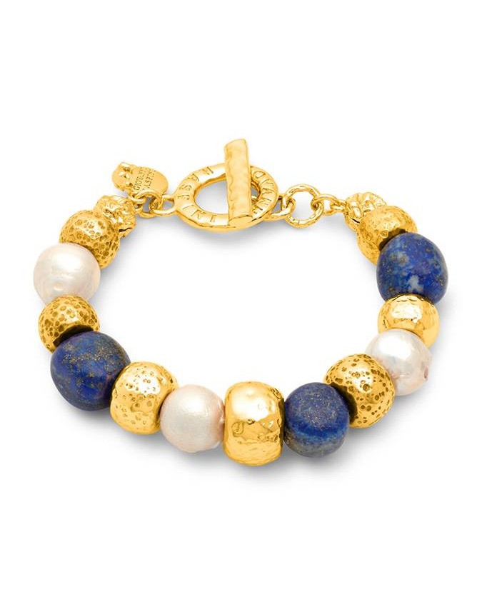 Bracciali - Nomad - Gioielli in bronzo dorato - N0031 BRACCIALE BLUE NOMAD in bronzo dorato a 18kt GIOVANNI RASPINI