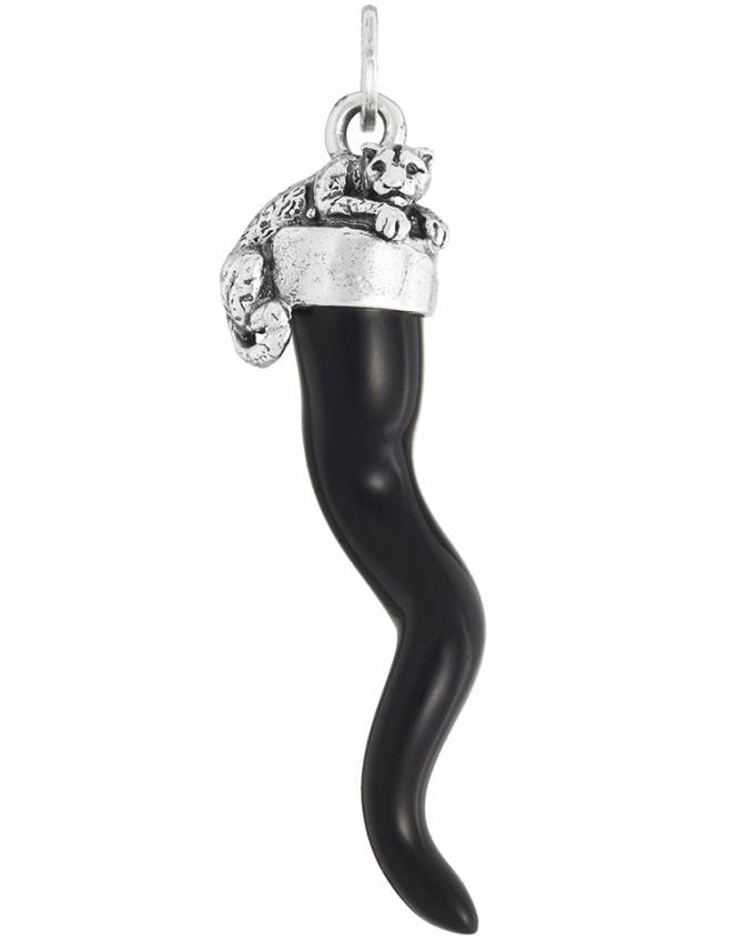 Charms - Amuleti e portafortuna - 12483 CHARM CORNO NERO LEOPARDO GIOVANNI RASPINI