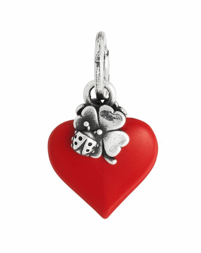 Charms - Angeli e cuori - 12466 CHARM CUORE LUCKY ROSSO GIOVANNI RASPINI