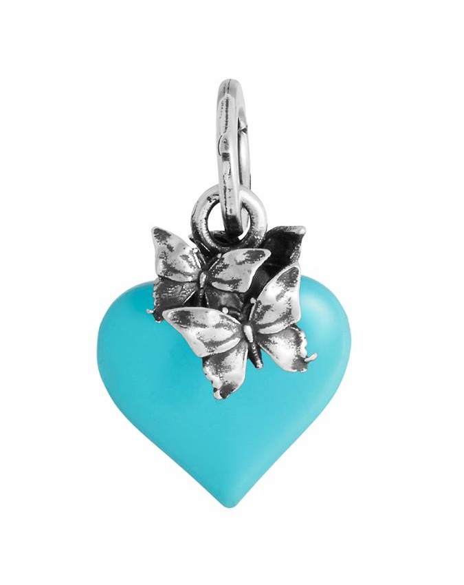 Charms - Angeli e cuori - 12465 CHARM CUORE FARFALLA AZZURRO GIOVANNI RASPINI