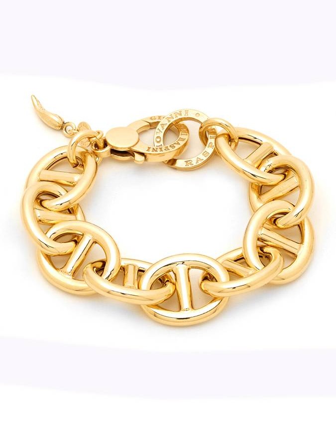 Bracciali - Catene - 12017 BRACCIALE MAGLIA MARINA GRANDE DORATO GIOVANNI RASPINI