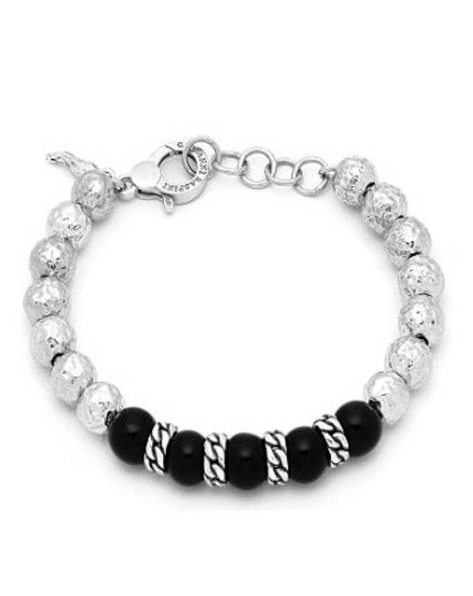 Bracciali - Bracciali uomo - 11854/L BRACCIALE ONICE E TRECCIA GRANDE GIOVANNI RASPINI