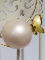 Orecchini -  - ORBP02-O ORECCHINI WILMA PERLA FARFALLA ORO GIALLO  - Perla rosa perlato -disponibile in 15gg