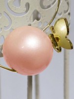 Orecchini -  - ORBP02-O ORECCHINI WILMA PERLA FARFALLA ORO GIALLO  - Perla rosa scuro perlato - disponibile in 15gg