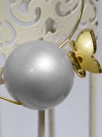 Orecchini -  - ORBP02-O ORECCHINI WILMA PERLA FARFALLA ORO GIALLO  - Perla grigio perlato -disponibile in 15gg
