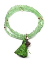 Bracciali - Bracciali elastici - PN BR EL 2012 - I PENSIERINI - V15 CRISTALLI VERDE BRILLANTE CHIARO CON NAPPINA VERDE