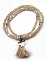 Bracciali - Bracciali elastici - PN BR EL 2015 - I PENSIERINI - V1 CRISTALLO CIPRIA NAPPINA BEIGE
