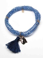 Bracciali - Bracciali elastici - PN BR EL 2012 A - I PENSIERINI - 2012  - VARIANTE 1 AZZURRO CON NAPPINA BLU