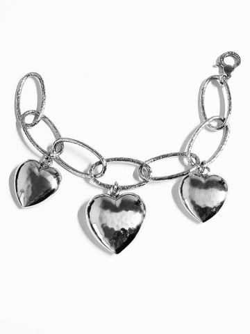 Bracciali - Cuori, Angeli, Corone, Monete e vari - 6988 BRACCIALE CUORI MARTELLATI GIOVANNI RASPINI