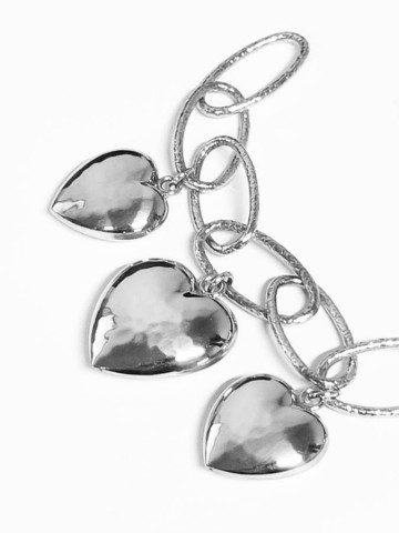 Bracciali - Cuori, Angeli, Corone, Monete e vari - 6988 BRACCIALE CUORI MARTELLATI GIOVANNI RASPINI