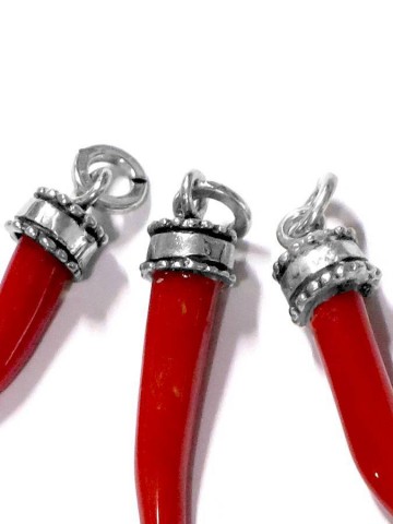 Charms - Amuleti e portafortuna - 8264 CHARM MINI CORNO CORALLO GIOVANNI RASPINI