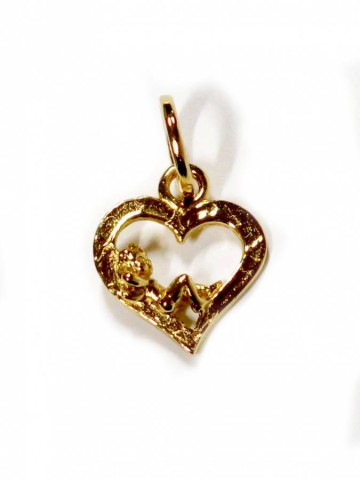 Charms - Angeli e cuori - 8571 CHARM AMORINO SU CUORE DORATO GIOVANNI RASPINI
