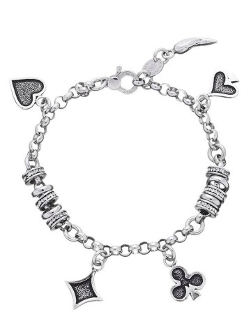 Bracciali - Fantasy e vari - 8979 BRACCIALE POKER CON RONDELLINE ZIRCONI E NON cm.21  GIOVANNI RASPINI