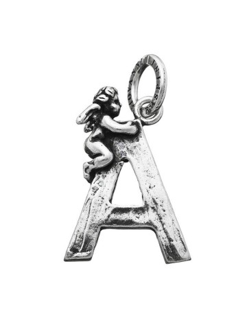 Charms - Lettere e numeri - 6065 CHARM LETTERA A CON ANGELO - GIOVANNI RASPINI