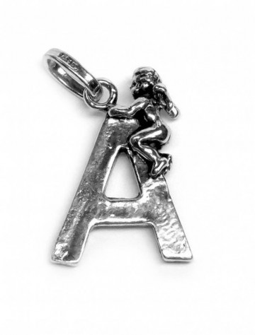 Charms - Lettere e numeri - 6065 CHARM LETTERA A CON ANGELO - GIOVANNI RASPINI