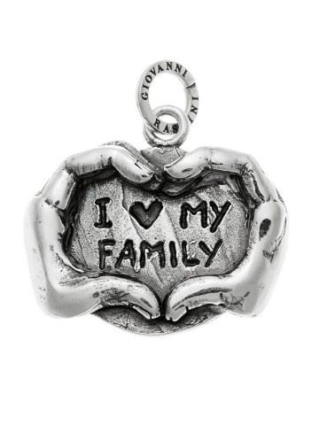 Charms - Cuori, Angeli, Corone, Monete e vari - 9916 CHARM I LOVE MY FAMILY GIOVANNI RASPINI