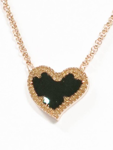 Collane - Collane girocollo - PN CL 3001 COLLANA CON CUORICINO NERO