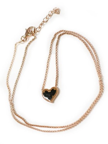 Collane - Collane girocollo - PN CL 3001 COLLANA CON CUORICINO NERO