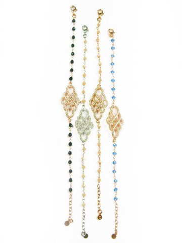 Bracciali - Bracciali incatenati a rosario - PN BR 2003 BRACCIALE CON DECORO A LOSANGA