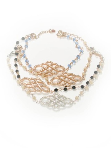 Bracciali - Bracciali incatenati a rosario - PN BR 2003 BRACCIALE CON DECORO A LOSANGA