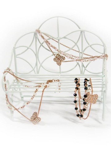 Bracciali - Bracciali incatenati a rosario - PN BR 2005 BRACCIALE CON FARFALLA E CRISTALLI