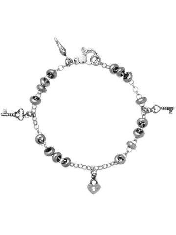 Bracciali - Cuori, Angeli, Corone, Monete e vari - 10495 BRACCIALE MIGNON LUCCHETTO GIOVANNI RASPINI
