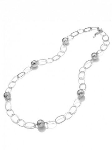 Collane - Catene - 10506 COLLANA MAGLIA ALTERNATA E SFERE GIOVANNI RASPINI