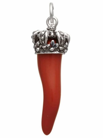 Charms - Cuori, Angeli, Corone, Monete e vari - 10989 CORNO ROSSO CORONA GRANDE GIOVANNI RASPINI