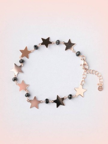 Bracciali - Argento e pietre - 4959-2 BRACCIALE STELLE IN ARGENTO ROSA  I PENSIERINI