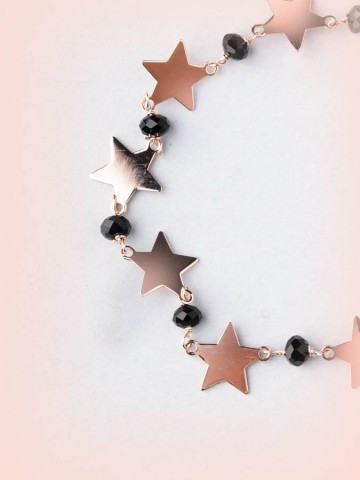 Bracciali - Argento e pietre - 4959-2 BRACCIALE STELLE IN ARGENTO ROSA  I PENSIERINI