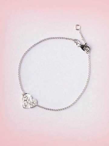 Bracciali - argento e zirconi - 4512-2  BRACCIALE CON CUORICINO  I PENSIERINI