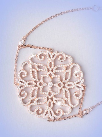 Bracciali - argento e zirconi - 4548-1 BRACCIALE ROSONE GRANDE - I PENSIERINI