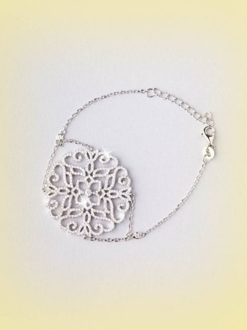 Bracciali - argento e zirconi - 4548-2 BRACCIALE CON ROSONE GRANDE - I PENSIERINI