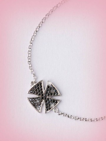 Bracciali - argento e zirconi - 4550-1 BRACCIALE CROCE GRECA - I PENSIERINI