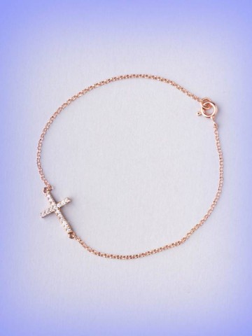 Bracciali - argento e zirconi - 4533 BRACCIALE CON CROCETTA - I PENSIERINI