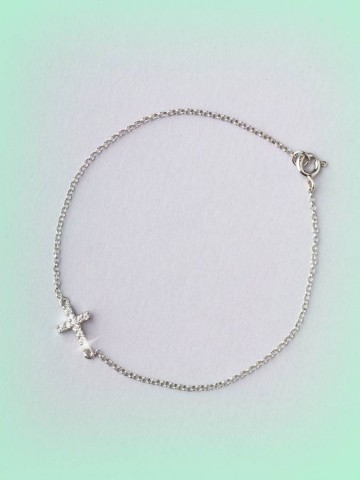 Bracciali - argento e zirconi - 4531 BRACCIALE CON CROCE - I PENSIERINI