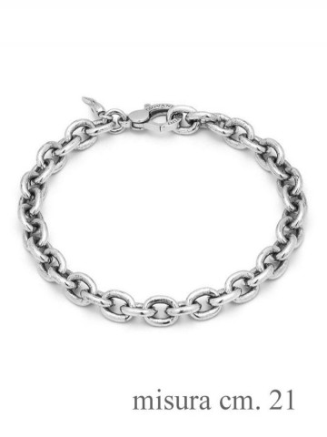 Bracciali - Collezione uomo - 11338L CM. 21 BRACCIALE MAGLIA OVALE GRANDE GIOVANNI RASPINI