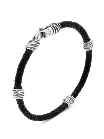 Collezione uomo - Bracciali uomo - 11355L CM.21 BRACCIALE CUOIO FILI GIOVANNI RASPINI