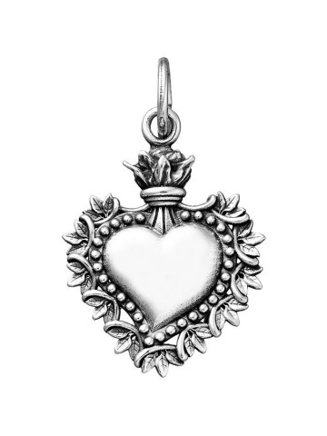 Charms - Angeli e cuori - 11297 CUORE VOTIVO FOGLIE GRANDE GIOVANNI RASPINI