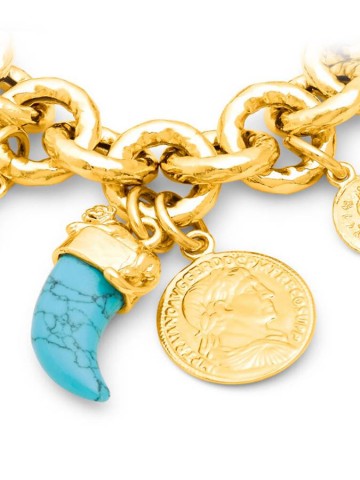 Bracciali - Nomad - Gioielli in bronzo dorato - N0006 BRACCIALE PUEBLO MONETE in bronzo dorato a 18kt GIOVANNI RASPINI