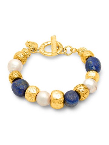 Bracciali - Nomad - Gioielli in bronzo dorato - N0031 BRACCIALE BLUE NOMAD in bronzo dorato a 18kt GIOVANNI RASPINI