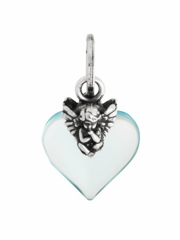 Charms - Angeli e cuori - 12471 CHARM CUORE CON ANGELO AZZURRO GIOVANNI RASPINI
