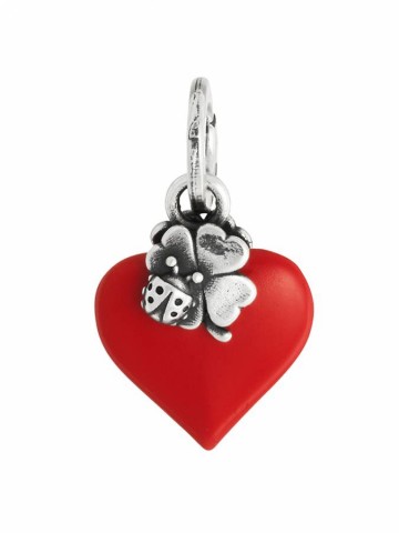 Charms - Angeli e cuori - 12466 CHARM CUORE LUCKY ROSSO GIOVANNI RASPINI