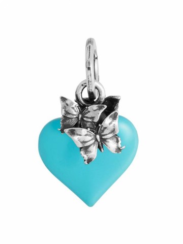 Charms - Angeli e cuori - 12465 CHARM CUORE FARFALLA AZZURRO GIOVANNI RASPINI