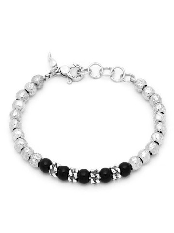 Bracciali - Bracciali uomo - 11855/L BRACCIALE SFERE DI ONICE E TRECCIA